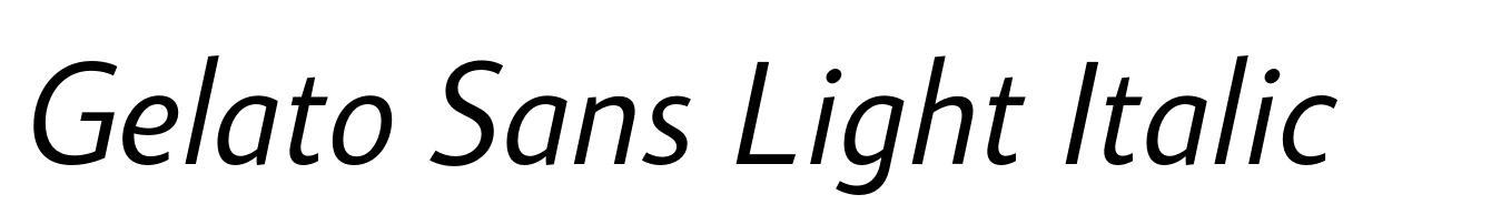 Gelato Sans Light Italic